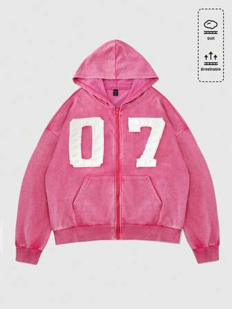 Street Life Felpa da uomo con applicazioni e ricami consumati, abbigliamento casual da strada