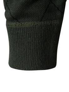 Manfinity Mode Men's Lightweight Half-Zip Knit Sweater Long Sleeve Pullover , Fall Winter - Army Green - View 4