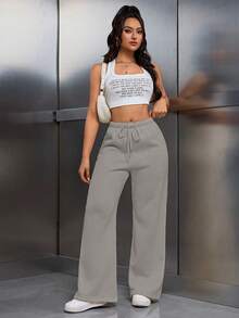 EMERY ROSE Women's Elastic Waist Thermal Lined Loose Fit Pants