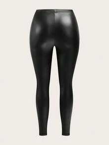 Slaydiva 3pcs/Set Plus Size Casual Leggings In Black, Brown, Dark Grey, Suitable For Autumn, Winter, Spring - Black - View 6