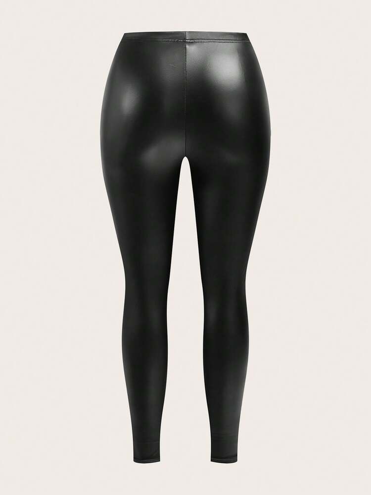 Slaydiva 3pcs/Set Plus Size Casual Leggings In Black, Brown, Dark Grey, Suitable For Autumn, Winter, Spring - Black - View 6