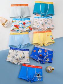 FamilyFrolics 9 قطعة/عبوة سراويل داخلية مريحة للأولاد بنمط كرتوني وحرفي جميل