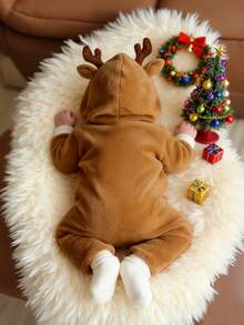 SHEIN 新生儿可爱驯鹿造型圣诞服装婴儿男孩女孩圣诞装拍照服装