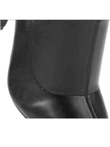Botas puntales stretch de tacón delgado color negro, marca Yaeli - Negro - Ver 5