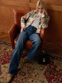 Écloséra French Retro Palace Rose Jacquard Women's Elegant Style Short White Jacket Coat Autumn Women's Clothing