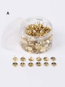 300pcs Push Pins Round Head Thumb Tacks Cork Board, Decorative Flat Push Pins For Wall Head Pin Wood Map Tacks Pin, Metal Pushpins For Office School With Storage Box Back To School,Back To School,School Supplies - 300pcs - View 13