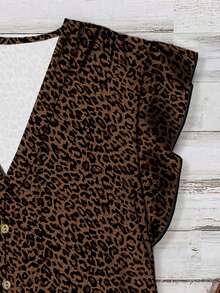 Rusticease Camisa casual de mujer con estampado de leopardo, apta para otoño/verano - Multicolor - Ver 4