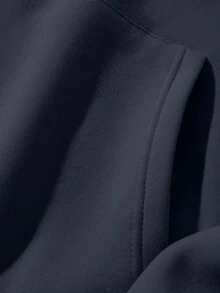 EURMUSE sweat-shirt à capuche casual à manches longues pour hommes avec imprimé texte - Bleu marine - Voir 3