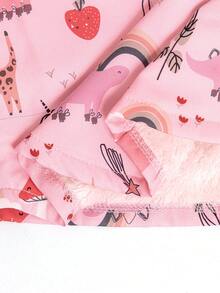 SHEIN 少女卡通印花连帽长袖夹克