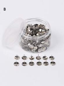 300pcs Push Pins Round Head Thumb Tacks Cork Board, Decorative Flat Push Pins For Wall Head Pin Wood Map Tacks Pin, Metal Pushpins For Office School With Storage Box Back To School,Back To School,School Supplies - 300pcs - View 12