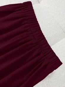 GlowEve Women's Elegant Everyday Commute Versatile Fashion Mocha Brown Wide Leg Pants With Contrasting Hem Design