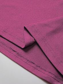 INAWLY 女士标语印花圆领 T 恤 图案 T 恤 女士上衣 - 酒紅色 - 查看 3