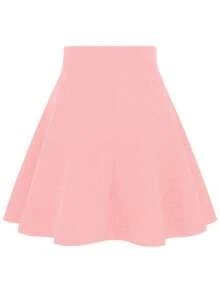 EMERY ROSE 女式纯色高腰休闲/办公室中长裙 - 粉色 - 查看 1