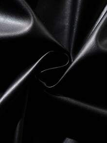 Sparklyn 复古法式女童PU皮革高腰百褶裙，时尚百搭 - 黑色 - 查看 5