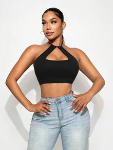 VaVaBold 女士纯色镂空露背性感背心