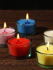 2pcs Glass Cup Aromatherapy Candle - A Romantic, Smokeless Scented Small Candle Gift For Valentine's Day Confessions Or Proposals,Christmas, Valentine's Day - Multicolor - View 3