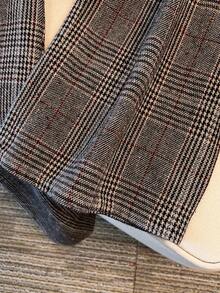 SHEIN PETITE CURVE Plus Size Plaid Print Elastic Waist Casual Pants - Multicolor - View 6