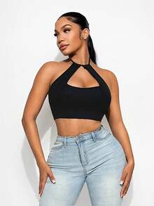 VaVaBold 女士纯色镂空露背性感背心