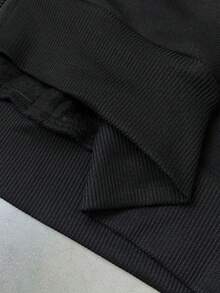 STYNVO Men's Autumn/Winter Numeric Print Zip-Up Hooded Casual Sweatshirt - Black - View 7