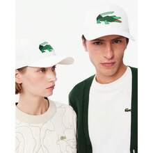 Lacoste Crocodile Graphic Baseball Cap White - Farine - View 6