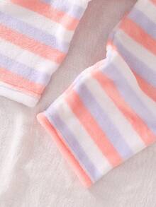 2pcs/Set Soft & Comfortable Girls Pajama Set, Including Long Sleeve Top And Plaid Pants - Multicolor - View 6