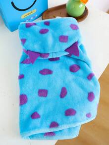 PETSIN 1 Khăn tắm thấm hút dành cho thú cưng, mềm mại và dày dặn, nhanh khô. Áo choàng tắm có mũ hình quái vật màu xanh dương với dây đeo điều chỉnh được, thích hợp cho chó tắm và chải chuốt. - Màu xanh lam - Xem 9