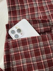 女式金属扣装饰格子抹胸 A 字迷你连衣裙 - 彩色 - 查看 6