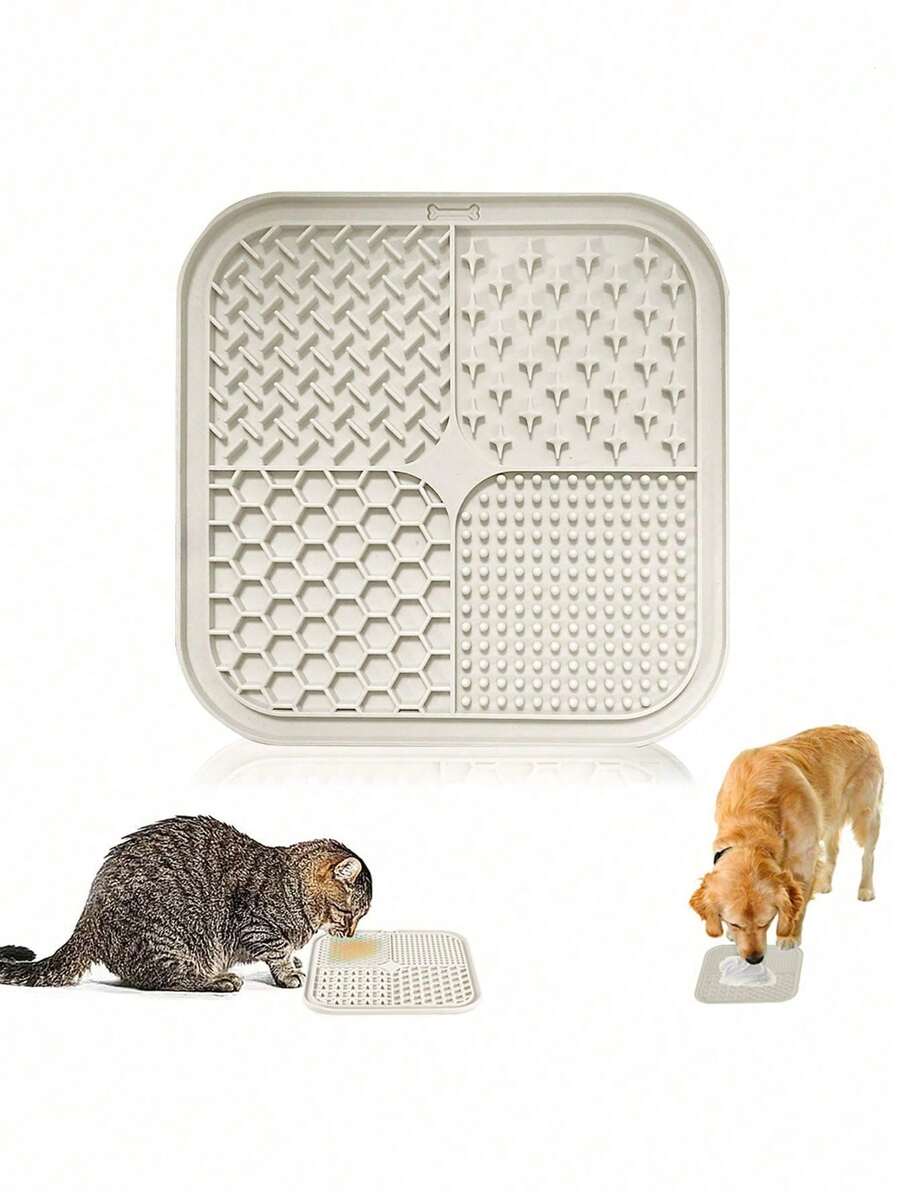 1pc Silicone Pet Slow Feeder Mat For Dogs & Cats To Prevent Choking While Eating, With Suction Cup