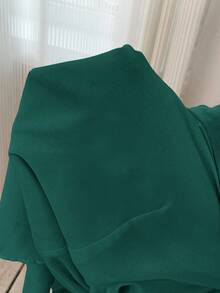 SHEIN Clasi Blusa elegante de unicolor con volantes en el bajo, talla grande, para verano