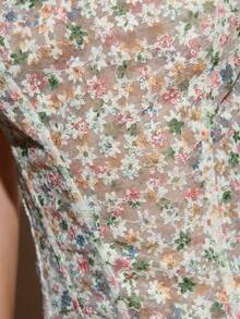 SHEIN BAE 女式碎花修身吊带背心，时尚夏季百搭背心 - 白色 - 查看 7