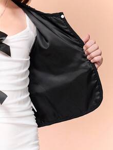 Áo khoác cổ tròn tay dài đính nơ đính sequin trang trí cho bé gái tuổi teen - Nhiều màu - Xem 6