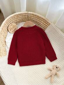 SHEIN Playful Pals 男婴圣诞时尚毛衣，适合秋冬季穿着