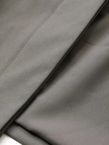 DAZY 女士立领收腰防风夹克，休闲中长款外套 - 灰色 - 查看 7