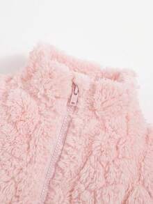 SHEIN Newborn Baby Girl Thickened Long Sleeve Stand Collar Jacket