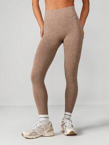 MISSGUIDED High Waisted Ribbed Leggings With Zip Pocket For Workout Training Yoga Seamless Active Wear