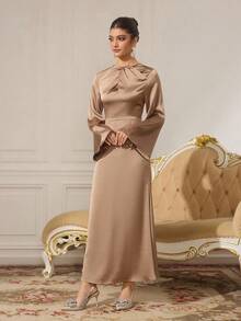 CUCCOO TILAWA 女士时尚尖头露背绑带闪光材质水钻蝴蝶性感晚会婚礼细高跟鞋 - 金色 - 查看 9