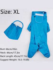 SHEIN Basic living 1Pc Blue Large Dog Raincoat Poncho - Blue - View 13