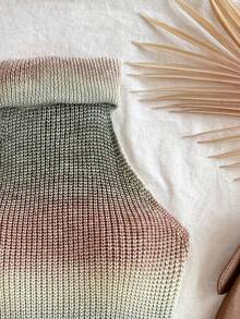 Soleia 加大码渐变色无袖不对称下摆修身针织背心，舒适休闲假日/约会/下午茶/度假/音乐节波西米亚风格 - 彩色 - 查看 6