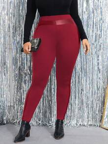 Cravure Leggings minimalistas de unicolor para tallas grandes de uso diario