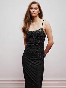 Maija Vestido sin mangas con espalda descubierta y abertura, moda de verano para mujer - Negro - Ver 5
