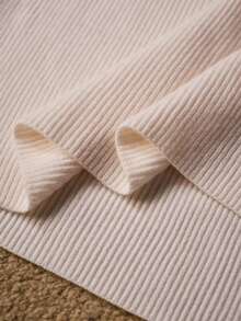 MOTF PREMIUM VESTIDO DE PUNTO DE LONGITUD MEDIA CON CINTURA BORDADA - Albaricoque - Ver 9