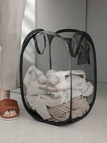 1pc Pop Up Laundry Basket With Handle - Foldable Mesh Laundry Basket For Storing Dirty Clothes, Suitable For Children To Change Clothes/Adults To Change 3-4 Pieces Of Clothing (Please Take Care To Check The Size Before Placing An Order)