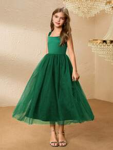 Weihnachtsparty Mädchen Hochwertig Festliches Kleid, Kinder Gastgeber Klavier Auftritt Prinzessin Abendkleid, Elegantes Tüllkleid