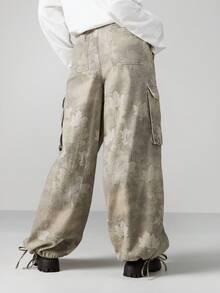 MISSGUIDED Pantalones cargo de pierna ancha con estampado de camuflaje para estilo casual de calle y moda urbana - Multicolor - Ver 2