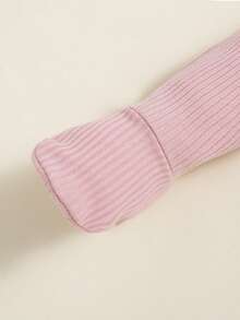 SHEIN 女婴童2入組字母貼布條紋針織緊身打底褲