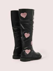 CUCCOO DOLLMOD 女士心形图案休闲时尚中筒靴，适合日常穿着 - 黑色 - 查看 8