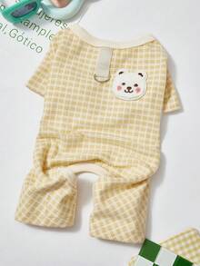 PETSIN Adorable Four-Legged Fleece Pet Outfit – Extra Warm Windbreak Jumpsuit For Small Dogs, Cats, And Tiny Animals, Perfect For Everyday Indoor/Outdoor Adventures - Yellow - View 1