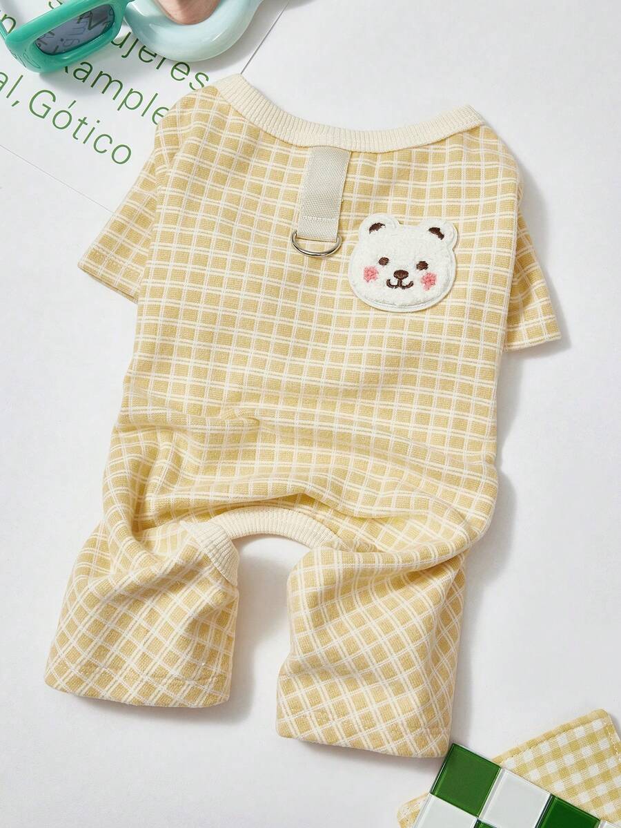 PETSIN Adorable Four-Legged Fleece Pet Outfit – Extra Warm Windbreak Jumpsuit For Small Dogs, Cats, And Tiny Animals, Perfect For Everyday Indoor/Outdoor Adventures - Yellow - View 1