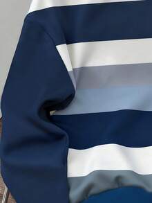 Manfinity Joysei 男士休闲条纹印花长袖套头衫 - 彩色 - 查看 3