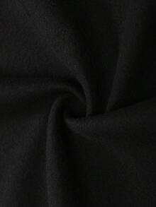 ROMWE MEN TEENAGE MUTANT NINJA TURTLES X ROMWE 男士休闲卡通印花拉链前抽绳连帽羊毛运动衫，秋冬 - 黑色 - 查看 4